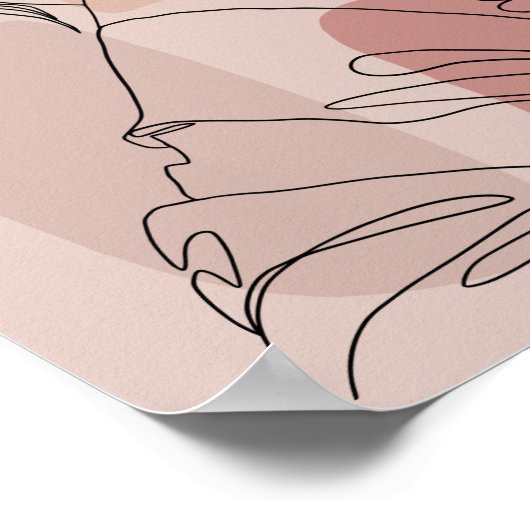 ミニマリストラインアートウーマンスケッチファッションアート ポスター (角)