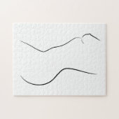 ミニマリストラインアートウーマン体モダンイラストレーション ジグソーパズル (横)