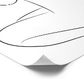 ミニマリストラインアートウーマン体モダンイラストレーション ポスター (角)