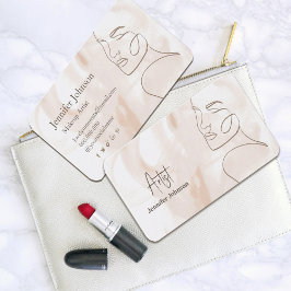 ミニマリストラインアートエステティシャン 名刺