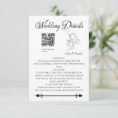 ミニマリストラインアートカップルイラストレーション結婚ズ エンクロージャーカード (スタンド正面)