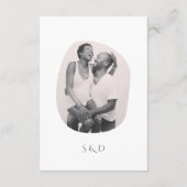 ミニマリストラインアートカップルイラストレーション結婚ズ エンクロージャーカード (裏面)