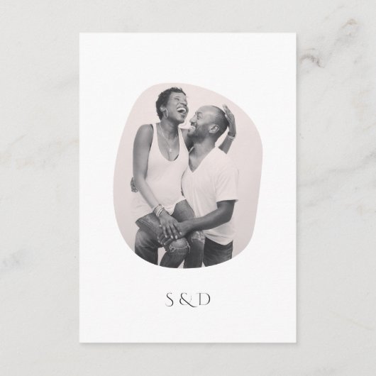 ミニマリストラインアートカップルイラストレーション結婚ズ エンクロージャーカード (裏面)