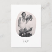 ミニマリストラインアートカップルイラストレーション結婚ズ エンクロージャーカード (裏面)