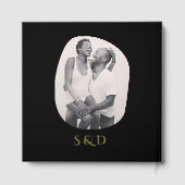 ミニマリストラインアートカップルイラストレーション結婚ズ ゲストブック (裏面)