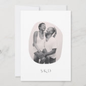 ミニマリストラインアートカップルイラストレーション結婚ズ セーブザデート (裏面)