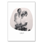 ミニマリストラインアートカップルイラストレーション結婚ズ テーブルナンバー (裏面)