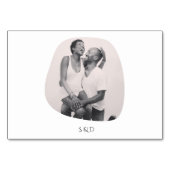 ミニマリストラインアートカップルイラストレーション結婚ズ テーブルナンバー (裏面)