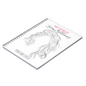 ミニマリストラインアートロングウェーブナチュラル美容師 ノートブック (左側)