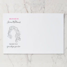 ミニマリストラインアートロングウェーブナチュラル美容師 ペーパーパッド