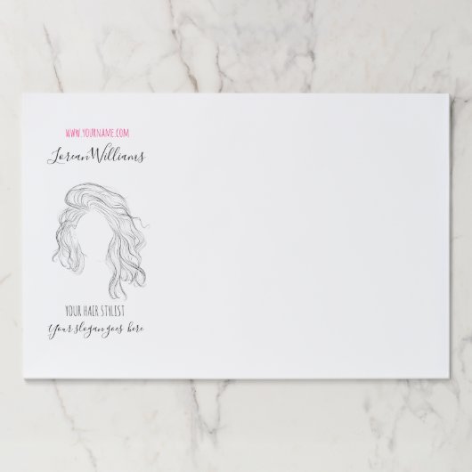 ミニマリストラインアートロングウェーブナチュラル美容師 ペーパーパッド (正面)