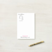 ミニマリストラインアートロングウェーブナチュラル美容師 ポストイット (デスク上)