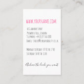 ミニマリストラインアートロングウェーブナチュラル美容師 名刺 (裏面)