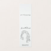 ミニマリストラインアートロングウェーブナチュラル美容師 名刺 (外部フラット)