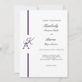 ミニマリストラインイニシャル結婚式の招待 招待状 (正面)