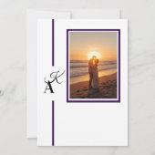 ミニマリストラインイニシャル結婚式の招待 招待状 (裏面)