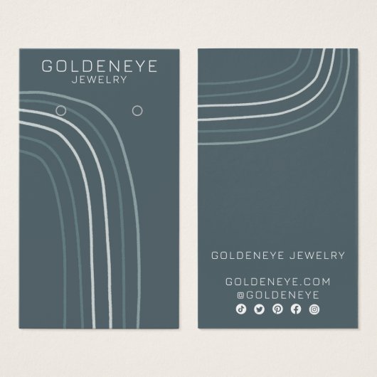 ミニマリストラインシックイヤリングジュエリーディスプレイカード (正面&裏面)