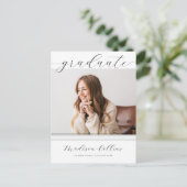 ミニマリストラインズ卒業パーティフォト招待状 ポストカード (スタンド正面)