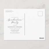 ミニマリストラインズ卒業パーティフォト招待状 ポストカード (裏面)