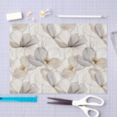 ミニマリストラインフラワーデコページ 薄葉紙 (クラフト)