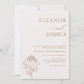 ミニマリストラインプロテアボヘミアン結婚式招待状 招待状 (正面)