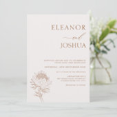ミニマリストラインプロテアボヘミアン結婚式招待状 招待状 (スタンド正面)