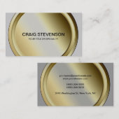 ミニマリストラウンドボタングレーパターン名刺 名刺 (正面/裏面)