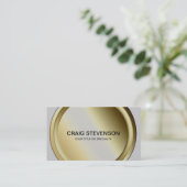 ミニマリストラウンドボタングレーパターン名刺 名刺 (スタンド正面)