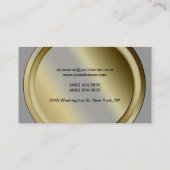 ミニマリストラウンドボタングレーパターン名刺 名刺 (裏面)