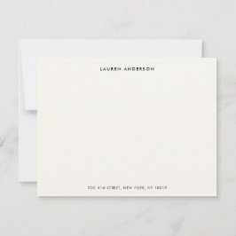 ミニマリストラグジュアリーアイボリーパーソナライズされたフラット ノートカード