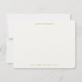 ミニマリストラグジュアリーアイボリー&金ゴールドフラパーソナライズされたット ノートカード (正面)