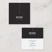 ミニマリストラグジュアリーオンラインブティックブラック/ホワイト スクエア名刺 (正面/裏面)