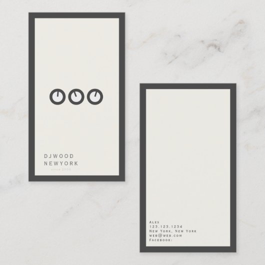 ミニマリストラグジュアリーサウンド 名刺 (正面/裏面)