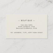 ミニマリストラグジュアリーブティックアイボリーエレガントモノグラム 名刺 (裏面)