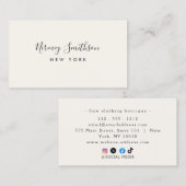 ミニマリストラグジュアリーブティックアイボリー名刺 名刺 (正面/裏面)