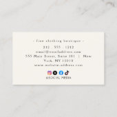 ミニマリストラグジュアリーブティックアイボリー名刺 名刺 (裏面)