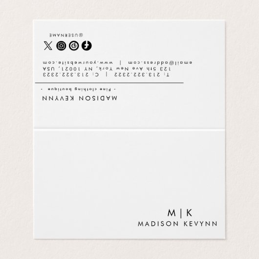 ミニマリストラグジュアリーブティックアイボリー名刺 名刺 (外部フラット)