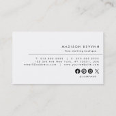 ミニマリストラグジュアリーブティックアイボリー名刺 名刺 (裏面)