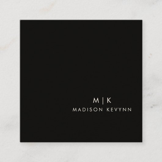 ミニマリストラグジュアリーブティックアイボリー スクエア名刺 (正面)