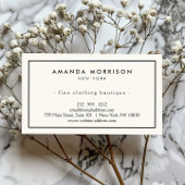 ミニマリストラグジュアリーブティックアイボリー/ブラック独身のサイド 名刺