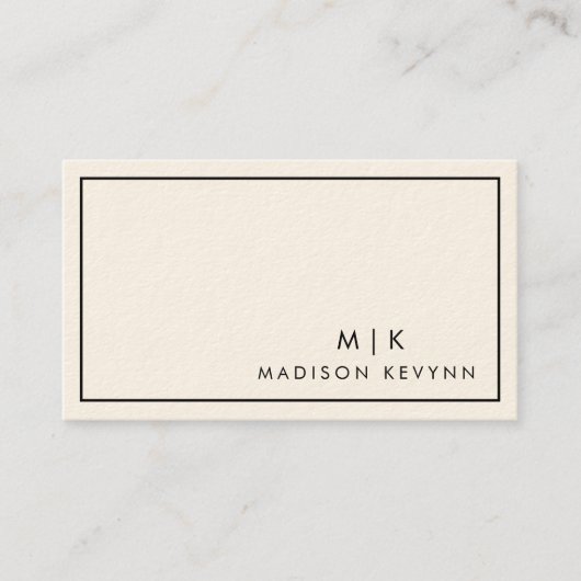 ミニマリストラグジュアリーブティックアイボリー 名刺 (正面)
