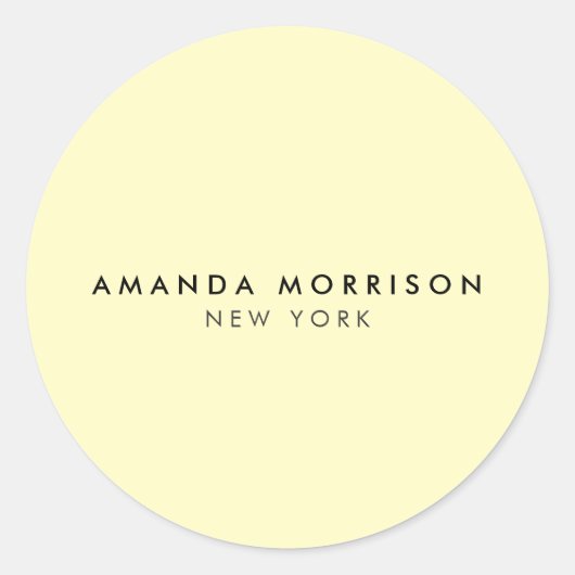 ミニマリストラグジュアリーブティックイエロー ラウンドシール (正面)