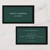 ミニマリストラグジュアリーブティックエメラルドグリーン&ブラック 名刺 (正面/裏面)