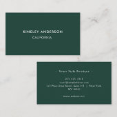 ミニマリストラグジュアリーブティックエメラルドグリーン 名刺 (正面/裏面)