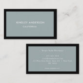 ミニマリストラグジュアリーブティックダスティブルー&ブラック 名刺 (正面/裏面)