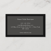 ミニマリストラグジュアリーブティックダークグレー&ブラック 名刺 (裏面)