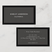ミニマリストラグジュアリーブティックダークグレー&ブラック 名刺 (正面/裏面)