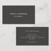 ミニマリストラグジュアリーブティックダークグレー 名刺 (正面/裏面)
