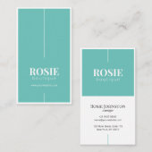 ミニマリストラグジュアリーブティックティール(緑がかった色)/ホワイト 名刺 (正面/裏面)