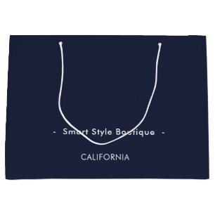 ミニマリストラグジュアリーブティックネイビーブルー ラージペーパーバッグ